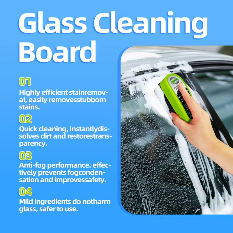 1/2/3Pcs Automotive Car Oil Film Cleaning Brush,150Ml Glass Oil Film Remover for Car Window,Windshield Brush for Car Care