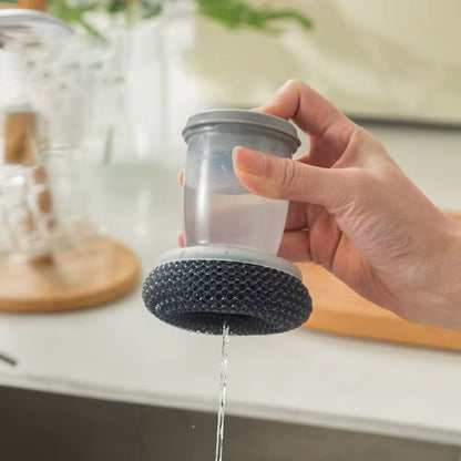 1Pc Portable Kitchen Soap Dispensing Dishwashing Tool Brush Easy Use Scrubber Wash Clean Tool Kitchen Cleaning Tool