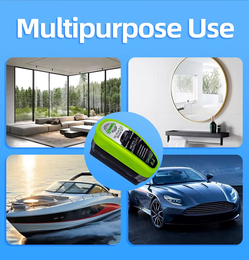 1/2/3Pcs Automotive Car Oil Film Cleaning Brush,150Ml Glass Oil Film Remover for Car Window,Windshield Brush for Car Care